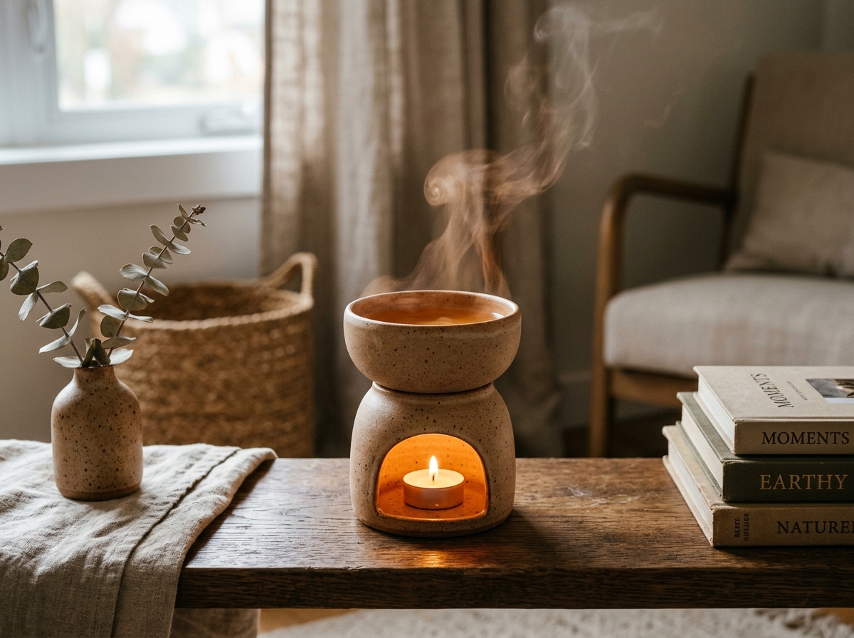 Traditionelle Keramik Aromalampe mit Teelicht